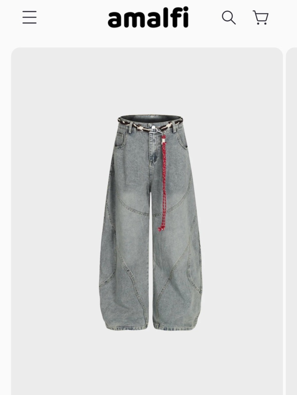 Womens Barrel-Wave Patchwork Denim Pants